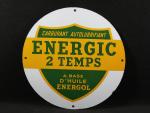 ENERGIC 2 TEMPS (Huile Energol BP). Plaque publicitaire en tôle...