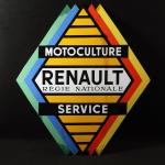 RENAULT MOTOCULTURE SERVICE REGIE NATIONALE. Grande plaque publicitaire en tôle...