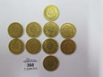 Dix pièces de 20 Francs or Napoléon III : 2...