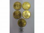 Cinq pièces de 20 dollas or Saint-Gaudens : 2 x...