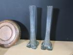 Lot comprenant : 2 vases soliflores en cristal (hauteur 40...