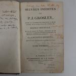 GROSLEY (P.J.). OEuvres inédites Édition originale par L.M. Patris-Debreuil. Paris,...