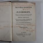 GROSLEY (P.J.). OEuvres inédites Édition originale par L.M. Patris-Debreuil. Paris,...