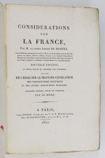 MAISTRE (Joseph de). Considérations sur la France. Nouvelle édition, la...