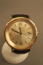 MATY - Deux montres bracelet d'homme en métal doré, mouvements...