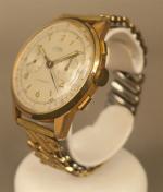 DELBANA - Montre bracelet chronographe d'homme années 50 en acier...