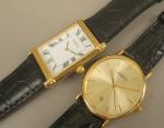 MICHEL HERBELIN - Deux montres bracelet d'homme en métal doré,...
