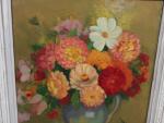 BRON César (1895-?)- Nature morte aux fleurs. Huile sur toile...
