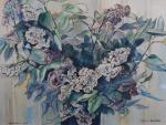 ARNAUD Moïse (né en 1881) : Vase de fleurs. Aquarelle...