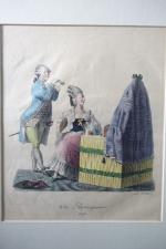 D'après Charles PHILIPON (1806-1862) : Un perruquier 1780 - Un...
