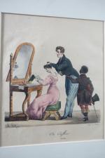D'après Charles PHILIPON (1806-1862) : Un perruquier 1780 - Un...