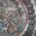 MEXIQUE : Calendrier circulaire. Aquarelle et encre sur papier chiffon....