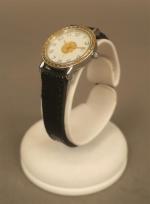 HERMES Paris SELLIER. Montre-bracelet de dame en acier, modèle "Sellier",...