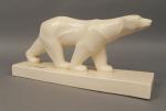 Georges LAVROFF (1895-1991) - Ours polaire Sculpture en céramique craquelée,...