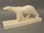Georges LAVROFF (1895-1991) - Ours polaire Sculpture en céramique craquelée,...