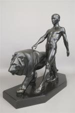 MAX LE VERRIER (1891-1973) - Le Belluaire. Grande sculpture vers...