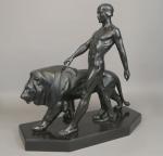MAX LE VERRIER (1891-1973) - Le Belluaire. Grande sculpture vers...