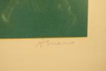 Antonio BUENO (1918-1984) - D'après Seurat, femme à l'ombrelle. Sérigraphie...