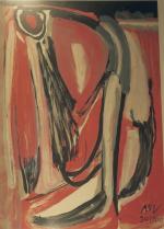 Bram VAN VELDE (1895-1981) - L'éclatement 1978 (rouge gris blanc)....