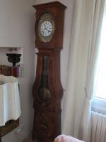 Horloge comtoise époque XIXème siècle à caisse violonnée peint faux...