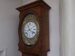 Horloge comtoise époque XIXème siècle à caisse violonnée peint faux...