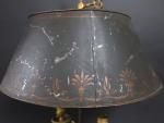 Lampe bouillotte à deux lumières d'époque XIXème en bronze doré,...