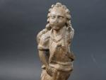 Angelot d'applique en bois sculpté, ép. XVIIème Haut : 29cm...