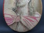 Médaillon en tapisserie dans le goût d'Aubusson représentant le Christ...
