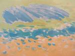 CHAMBRIN Jack (1919-1983) : Scène de plage, nue allongée. Lithographie...