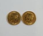 MEXIQUE : Deux pièces de 2,5 pesos or 1945.
Frais acheteurs...