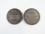 Deux médailles en argent : - Compagnie Universelle du Canal...