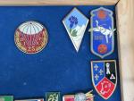 France Lot de 39 (env.) insignes militaires divers, nombreuses reproductions,...