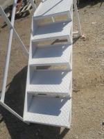 Escalier acier 5 marches rampe inox 180x53 Hauteur de plancher...