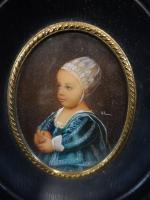 Deux miniatures : portrait d'une princesse au diadème ; portrait...
