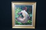 FALCUCCI Robert (1900-1989). Femme nue de dos dans la nature....
