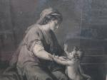 KAUFFMANN Angelica (1740-1807) d'après. Mère et enfant. Gravure en noir...