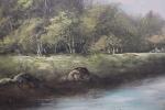 HENRY L. (XIX'-XX's). Paysage au ruisseau. Huile sur toile signée,...