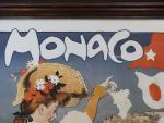 Affiche publicitaire "Monaco, Exposition et concours de canots automobiles, Avril",...