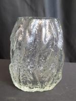 Vase en verre décor bloc de glace ou écorce d'arbre...