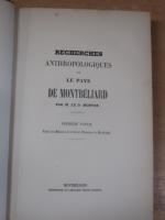 FRANCHE-COMTE - Muston, Recherches anthropologiques sur le pays de Montbéliard,...