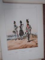 Militaria. Deux aquarelles : musiciens du premier régiment suisse, 1808...