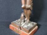 MERCIE Antonin (1845-1916) d'après. Jeanne d'Arc en prière. Grande sculpture...