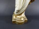 Vierge à l'Enfant en bois sculpté polychrome, ép. XVIII's. Haut...