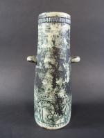 BLIN Jacques (1920-1995) : Vase tronconique à deux petites anses...