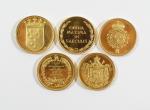 FRANCE - Monnaie de Paris : Cinq médailles en or...
