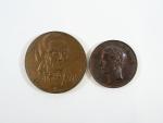 Deux médailles.
-Médaille en cuivre pour l'anniversaire du Prince Impérial, "Napoléon...