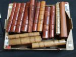 Réunion de 14 livres de littérature classique XIXe, demi-reliures cuir...