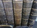 ELYSEE RECLUS - Géographie Universelle, 19 volumes reliés cuir, usures....