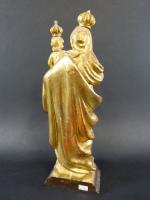 Statuette d'époque XVIII's représentant la Vierge à l'Enfant couronnée en...