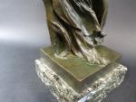 Victoire de Samothrace. Bronze à patine vert antique, cachet Musées...